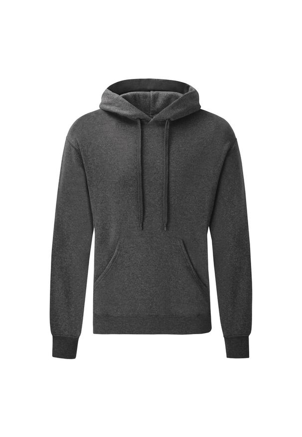 FRUIT OF THE LOOM - Męska Bluza Z Kapturem Classic Heather Full Zip. Typ kołnierza: kaptur. Kolor: szary. Sport: turystyka piesza