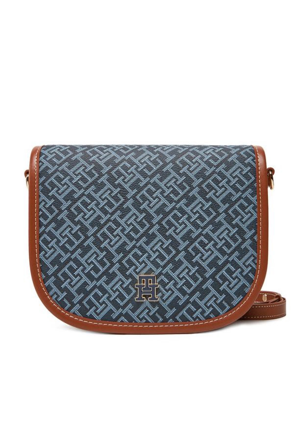 TOMMY HILFIGER - Tommy Hilfiger Torebka Th Monoplay Leather Saddle Bag AW0AW17414 Granatowy. Kolor: niebieski. Materiał: skórzane
