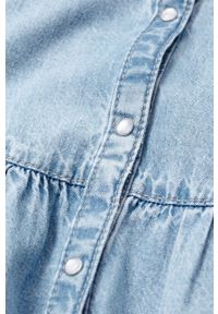 mango - Mango - Koszula jeansowa Paris. Typ kołnierza: kołnierzyk stójkowy. Kolor: niebieski. Materiał: jeans #5