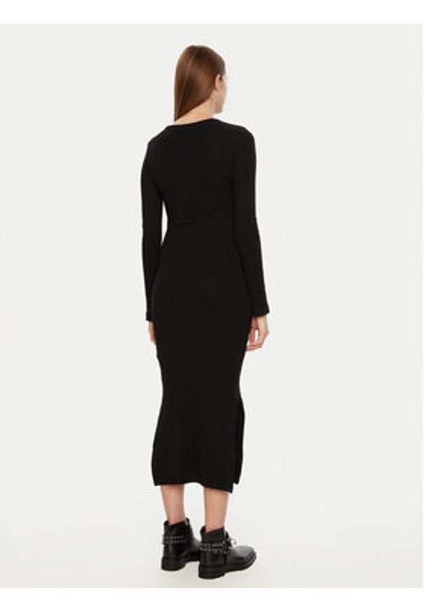 Brave Soul Sukienka codzienna LDRJ-624CAMILA Czarny Regular Fit. Okazja: na co dzień. Kolor: czarny. Materiał: bawełna, syntetyk. Typ sukienki: proste. Styl: casual