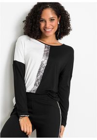bonprix - Shirt z cekinami. Kolor: czarny #1