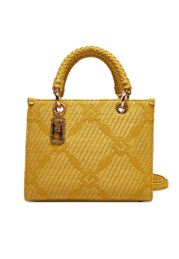 Elisabetta Franchi Torebka BS13A51E2 DC6 Żółty. Kolor: żółty. Materiał: materiał