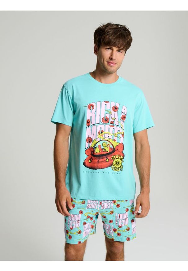 Sinsay - Piżama dwuczęściowa Rick & Morty - błękitny. Kolor: niebieski