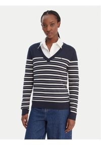 TOMMY HILFIGER - Tommy Hilfiger Sweter WW0WW40098 Granatowy Regular Fit. Kolor: niebieski. Materiał: syntetyk #1