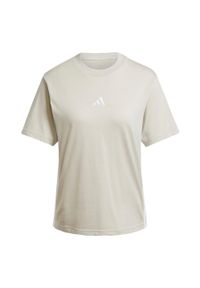 Adidas - Koszulka Essentials 3-Stripes Cotton. Kolor: biały, wielokolorowy, beżowy. Materiał: bawełna