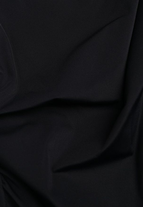 Renee - Czarne Body o Asymetrycznym Kroju z Marszczeniem Asintlia. Okazja: na co dzień, do pracy. Kolor: czarny. Styl: casual, elegancki