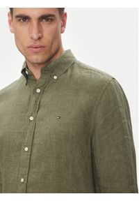 TOMMY HILFIGER - Tommy Hilfiger Koszula MW0MW34602 Zielony Regular Fit. Kolor: zielony. Materiał: len #4