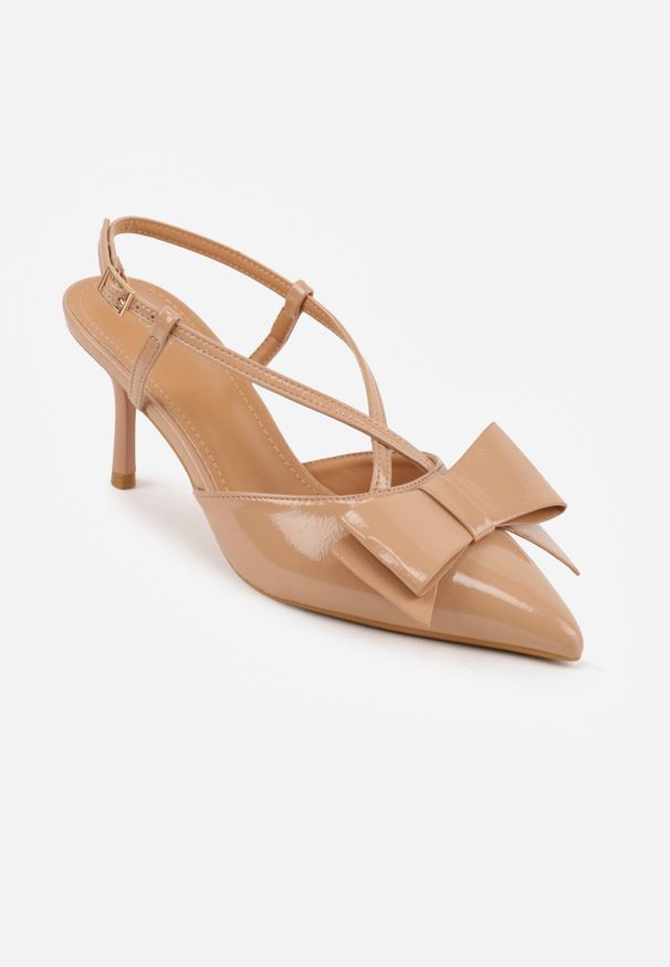 Born2be - Ciemnobeżowe Eleganckie Szpilki VICES z Ozdobną Kokardą Adrelena. Okazja: do pracy, na co dzień, na spotkanie biznesowe. Zapięcie: pasek. Kolor: beżowy. Obcas: na szpilce. Styl: elegancki