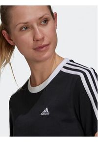 Adidas - adidas T-Shirt Essentials 3-Stripes GS1379 Czarny Loose Fit. Kolor: czarny. Materiał: bawełna