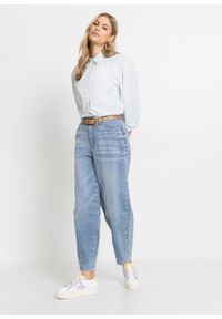 bonprix - Dżinsy barrel, wysoki stan, z bawełny organicznej. Stan: podwyższony. Kolor: niebieski #3