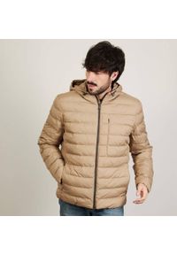 Geox - Kurtka GEOX M2628A T2937 M DENNIE HOOD JACKET Jasnobrązowy. Kolor: brązowy, wielokolorowy, beżowy. Materiał: tkanina