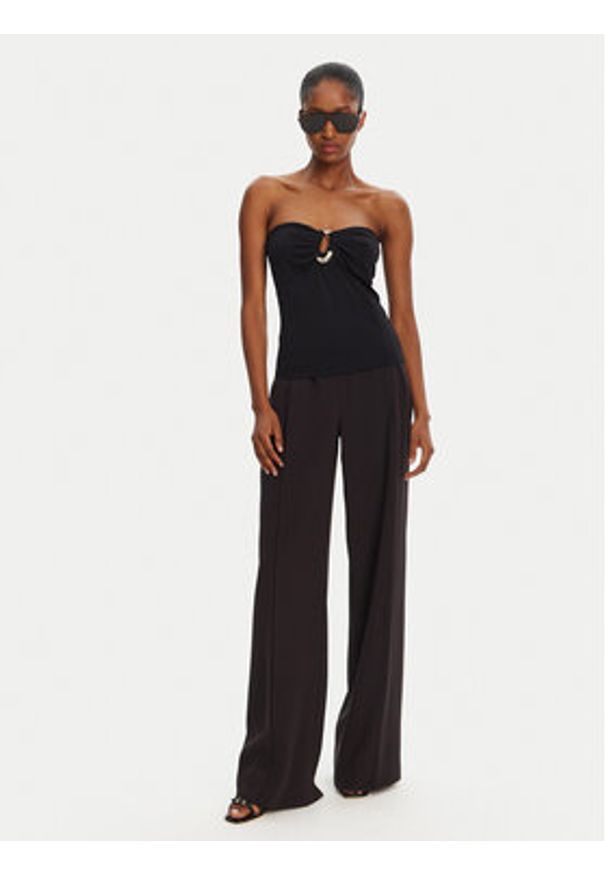 Patrizia Pepe Top 2M4460/J129-K103 Czarny Regular Fit. Kolor: czarny. Materiał: syntetyk