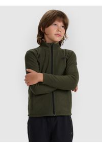 4f - 4F Polar regular ze stójką chłopięcy - oliwkowy/khaki 158 (12-13 lat). Typ kołnierza: kołnierzyk stójkowy. Kolor: oliwkowy, brązowy, wielokolorowy. Materiał: polar. Sezon: lato. Sport: turystyka piesza, wspinaczka, snowboard, narciarstwo #1