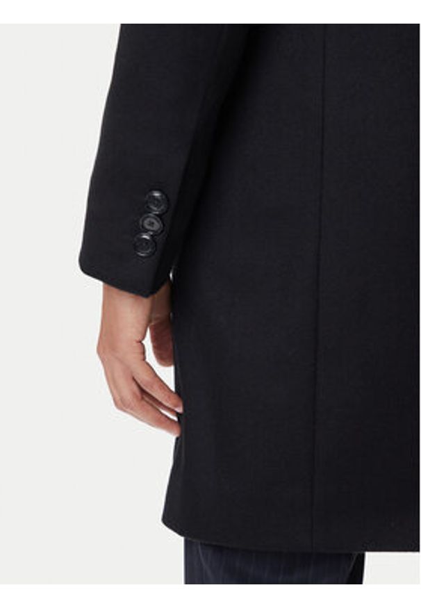 BOSS Płaszcz wełniany Hyde 50549187 Czarny Slim Fit. Kolor: czarny. Materiał: wełna