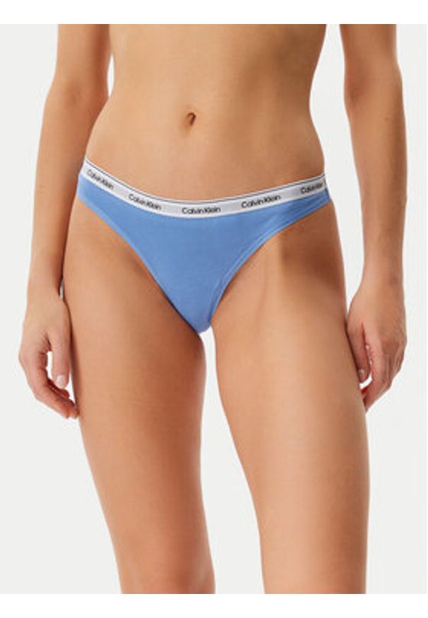 Calvin Klein Underwear Komplet 3 par stringów 000QD5209E Kolorowy. Materiał: bawełna. Wzór: kolorowy
