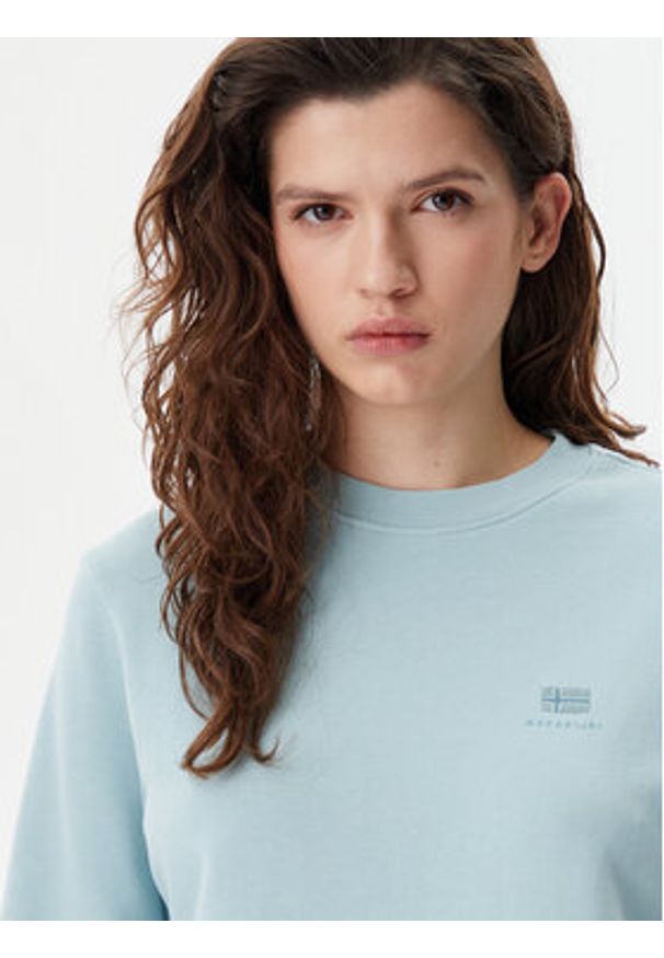 Napapijri Bluza B-Nina NP0A4H85 Błękitny Regular Fit. Kolor: niebieski. Materiał: bawełna