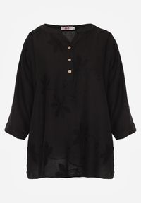 Born2be - Czarna Koszula z Wiskozy z Haftowanymi Kwiatami Sylimeine. Okazja: na co dzień. Kolekcja: plus size. Kolor: czarny. Materiał: wiskoza. Wzór: haft, kwiaty. Sezon: lato. Styl: casual, klasyczny #8