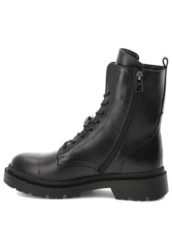 Czarne Botki Karino Skórzane Obuwie Damskie. Okazja: na co dzień. Kolor: czarny. Materiał: skóra. Styl: casual, elegancki