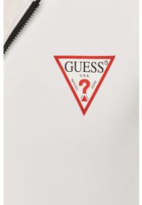 Guess - Bluza. Okazja: na co dzień. Typ kołnierza: kaptur. Kolor: biały. Materiał: bawełna, dzianina, elastan. Wzór: gładki, aplikacja. Styl: casual #2