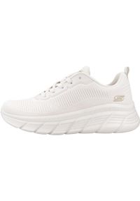 skechers - Buty do chodzenia damskie Skechers 117385OFWT. Kolor: beżowy. Materiał: guma, tkanina. Sport: turystyka piesza