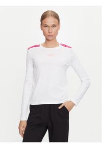 EA7 Emporio Armani Bluzka 6DTT16 TJLOZ 1100 Biały Regular Fit. Kolor: biały. Materiał: bawełna