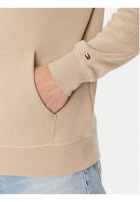 TOMMY HILFIGER - Tommy Hilfiger Bluza Logo MW0MW11599 Beżowy Regular Fit. Kolor: beżowy. Materiał: syntetyk, bawełna #3