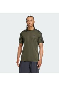 Adidas - Train Essentials 3-Stripes Training Tee. Kolor: czarny, zielony, wielokolorowy. Materiał: materiał. Sport: fitness