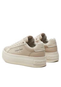 Calvin Klein Jeans Sneakersy Bold Platf Low Lace Lth Ml Mtl YW0YW01516 Beżowy. Kolor: beżowy. Materiał: skóra