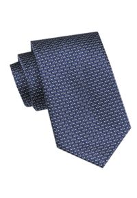 Elegancki Krawat Męski Angelo di Monti - Ciemnoniebieski w Drobny Wzorek. Kolor: niebieski. Materiał: tkanina. Styl: elegancki #1