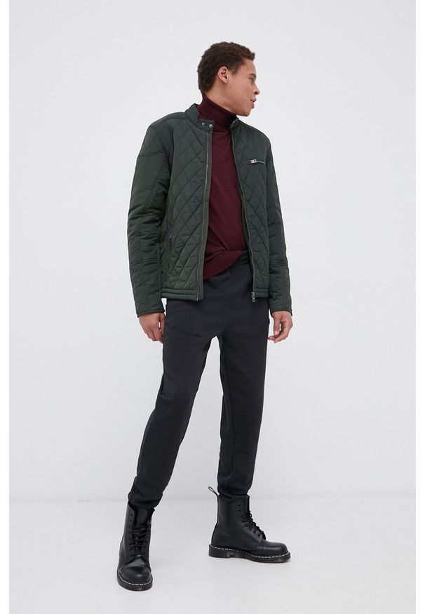 !SOLID - Kurtka. Okazja: na co dzień. Kolor: zielony. Materiał: materiał. Wzór: gładki. Styl: casual