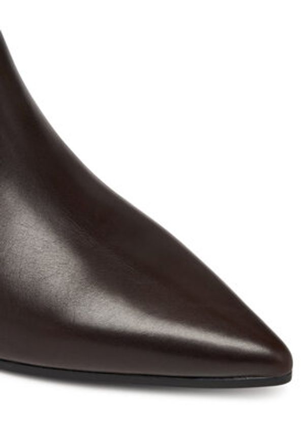 Guess Botki FLFHAL LEA10 Brązowy. Kolor: brązowy. Materiał: skóra