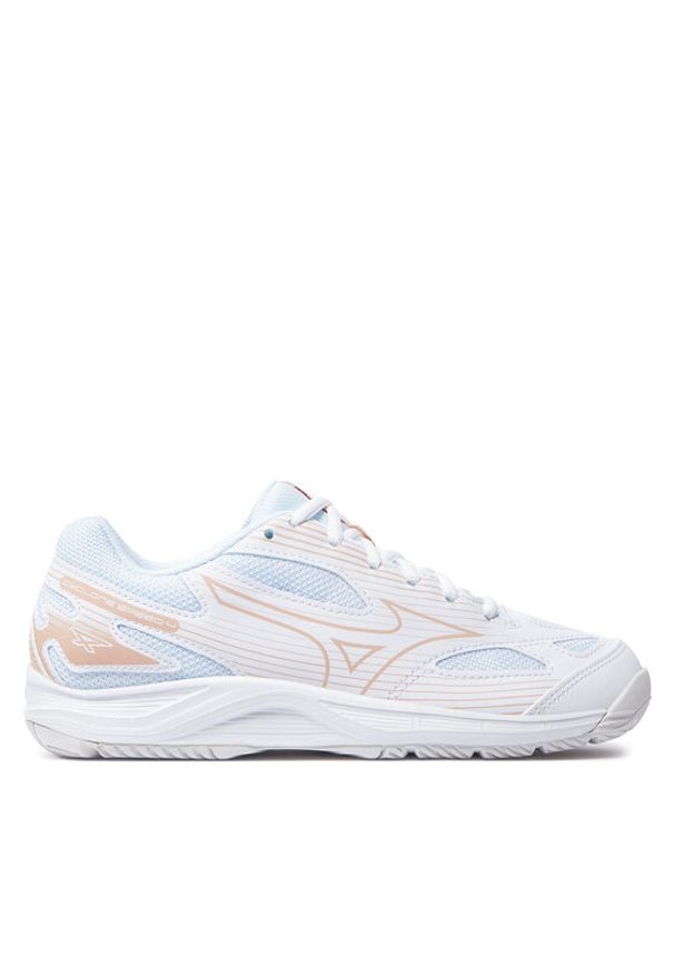 Mizuno Buty halowe Cyclone Speed 4 V1GC2380 Biały. Kolor: biały. Materiał: skóra