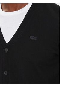 Lacoste Kardigan AH5665 Czarny Regular Fit. Kolor: czarny. Materiał: wełna #5