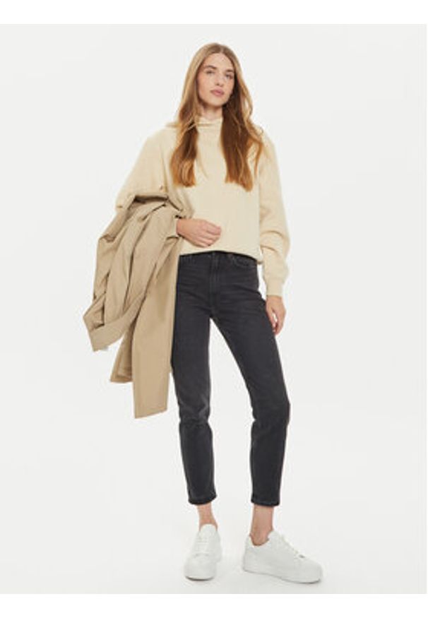 TOMMY HILFIGER - Tommy Hilfiger Bluza WW0WW41245 Beżowy Relaxed Fit. Kolor: beżowy. Materiał: bawełna