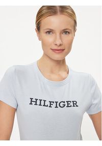 TOMMY HILFIGER - Tommy Hilfiger T-Shirt WW0WW38872 Błękitny Slim Fit. Kolor: niebieski. Materiał: bawełna