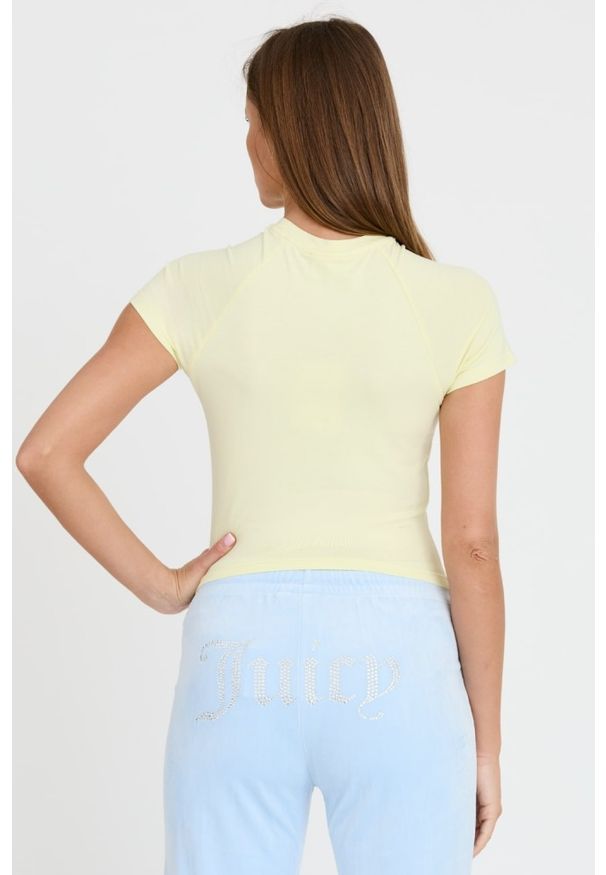 Juicy Couture - JUICY COUTURE Cytrynowy t-shirt Retroshrunken Tee. Kolor: żółty
