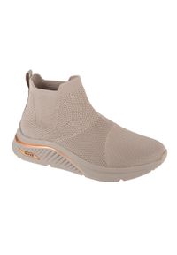 skechers - Buty sportowe damskie, Arch Fit S-Miles - Sock Walk. Kolor: beżowy. Model: Skechers Sport. Sport: turystyka piesza #1