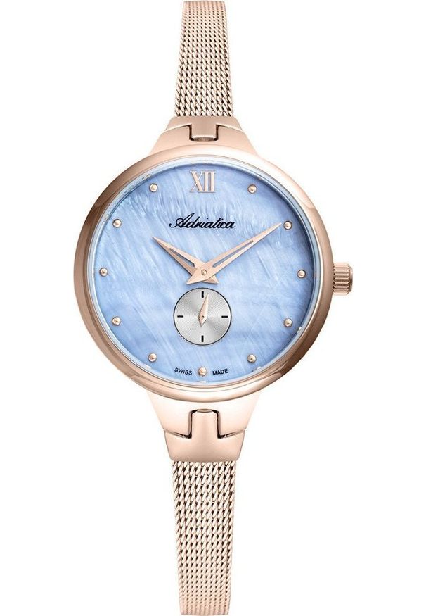Zegarek Adriatica Zegarek damski Adriatica A3728.918ZQ różowe złoto. Kolor: różowy, złoty, wielokolorowy