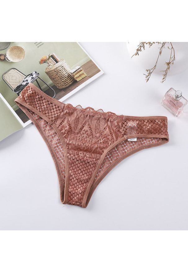 Intica - Figi koronkowe klasyczne eleganckie Sumru. Kolor: beżowy. Materiał: koronka. Wzór: koronka