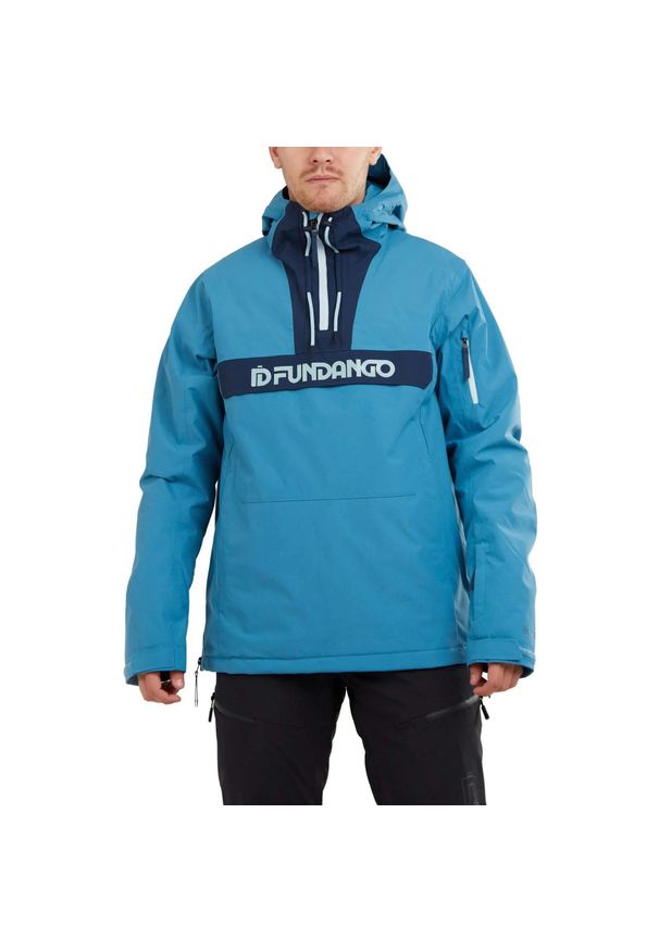 FUNDANGO - Kurtka narciarska męska Burnaby Logo Anorak. Kolor: niebieski. Sport: narciarstwo