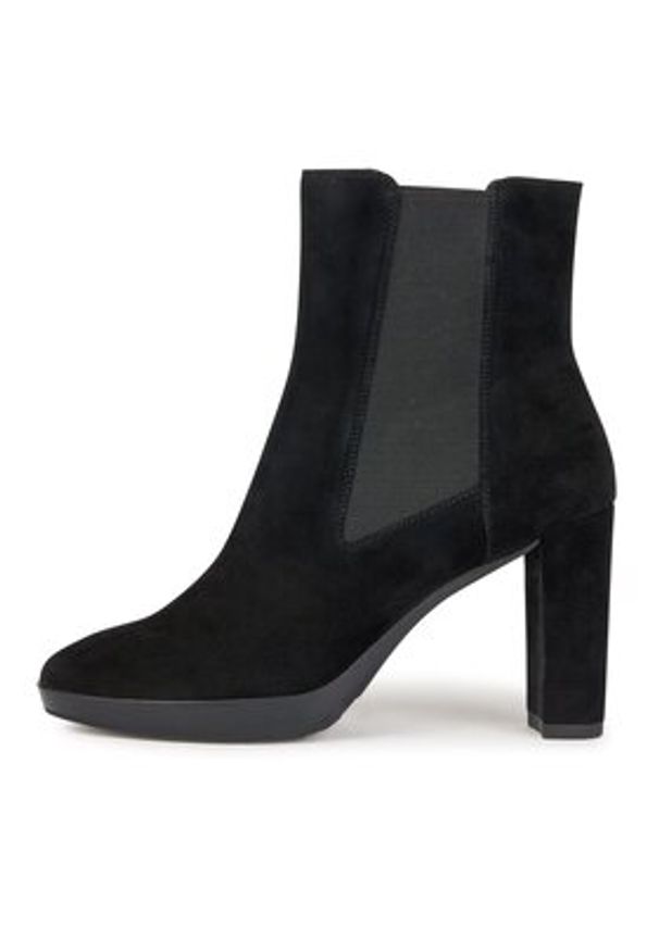 Geox Botki D Walk Pleasure 85 D35TFC 00021 C9999 Czarny. Kolor: czarny. Materiał: skóra, zamsz