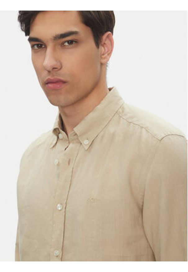 BOSS Koszula H-Roan-Bd-E-C1 50520283 Beżowy Slim Fit. Kolor: beżowy. Materiał: len