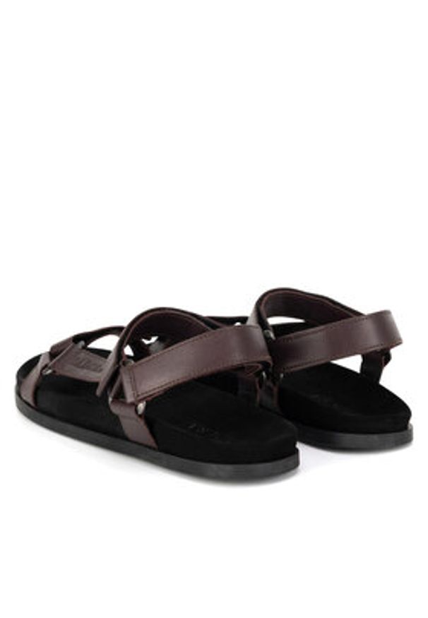 Badura Sandały FRANKIE-21 MB Bordowy. Kolor: czerwony. Materiał: skóra