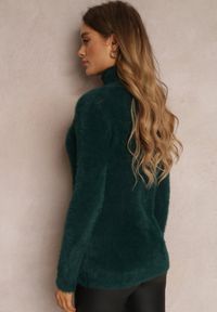 Renee - Ciemnozielony Golf Wełniany Cheki. Typ kołnierza: golf. Kolor: zielony. Materiał: wełna. Długość rękawa: długi rękaw. Długość: długie #5