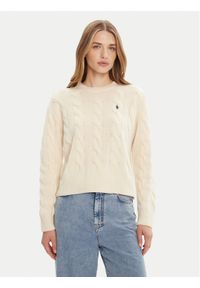 Polo Ralph Lauren Sweter 211A91216002 Écru Straight Fit. Typ kołnierza: polo. Materiał: wełna #1