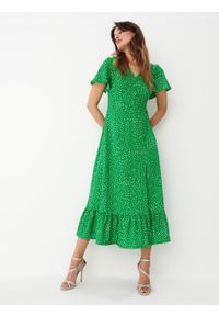 Mohito - Zielona sukienka midi w kropki - Zielony. Kolor: zielony. Wzór: kropki. Długość: midi #2