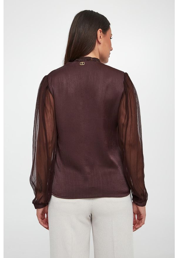 Twinset Milano - Bluzka damska z wiskozowej krepy TWINSET. Materiał: wiskoza