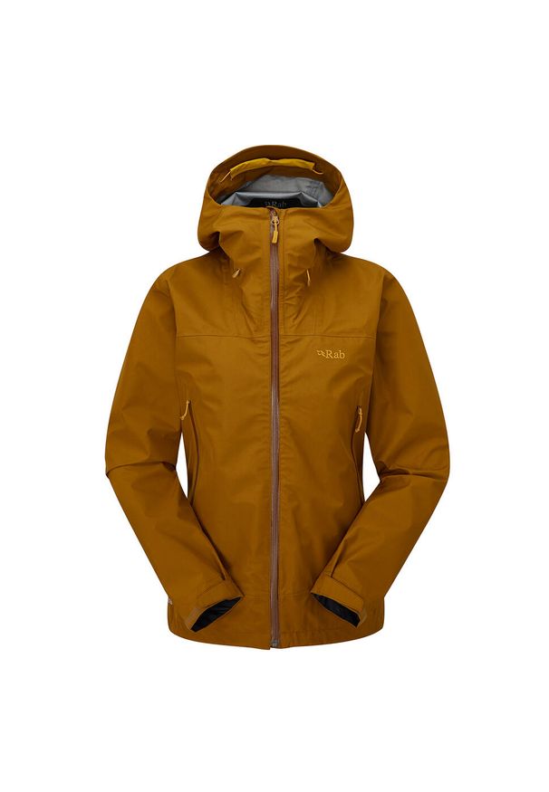 Kurtka przeciwdeszczowa damska Rab Namche GTX Jacket z kapturem. Typ kołnierza: kaptur. Kolor: brązowy