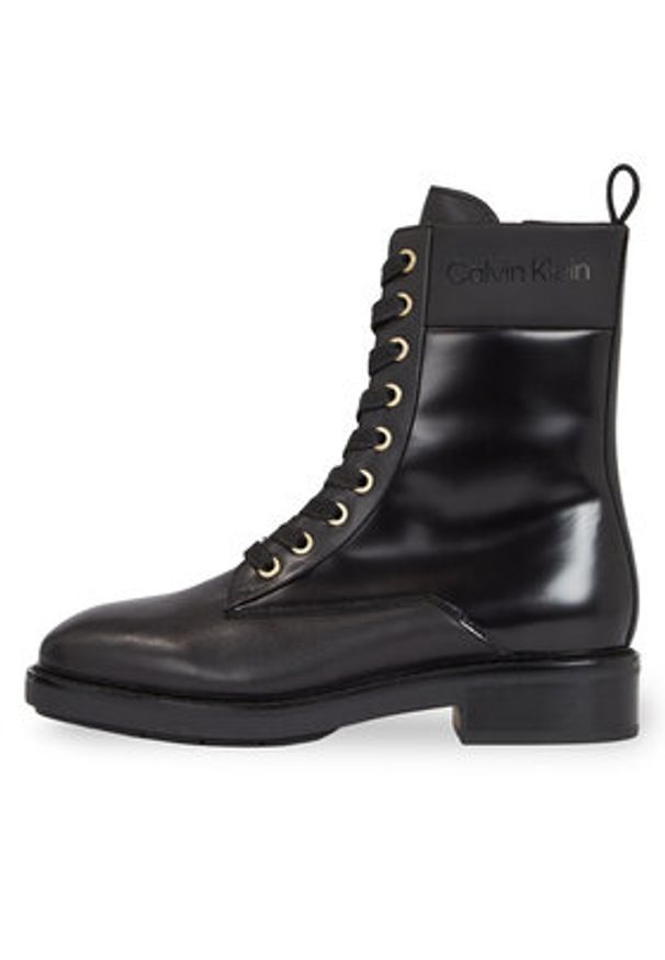 Calvin Klein Trapery Rubber Sole Combat Boot Lg Wl HW0HW01715 Czarny. Kolor: czarny. Materiał: skóra