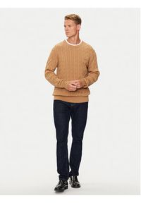 TOMMY HILFIGER - Tommy Hilfiger Sweter MW0MW33132 Beżowy Regular Fit. Kolor: beżowy. Materiał: bawełna